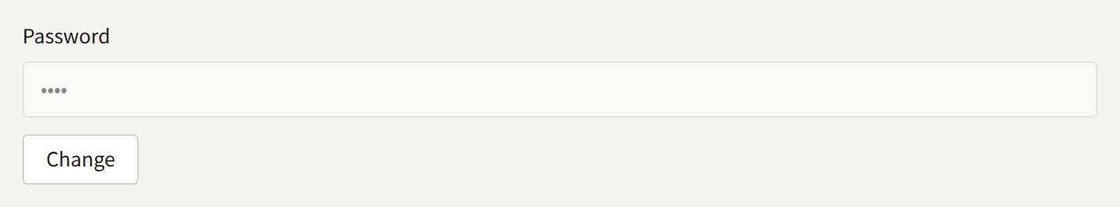 The SMTP Password with a password saved: the password is hidden, with Change under it.